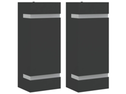 Outdoor Wall Light, Outdoor Wall Lights Vidaxl Preto Aço Inoxidável (9.5 X 7.5 X 24 Cm)