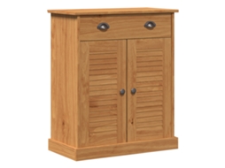 Conjunto 1 Armazenamento Para Banheiro Vidaxl Castanho Madeira De Mangueira Maciça (68 X 34 X 80 Cm)