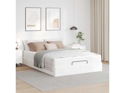 Vidaxl Estrutura De Cama Com Colchão Outros 2 Pcs Branco Pvc