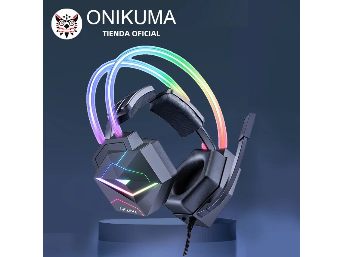 Fone De Ouvido Gamer Onikuma X20 Com Fio E Luz Rgb, Microfone, Graves Surround, Supra Auricular, Luz Total, Para Ps5 E Pc Vayotoy