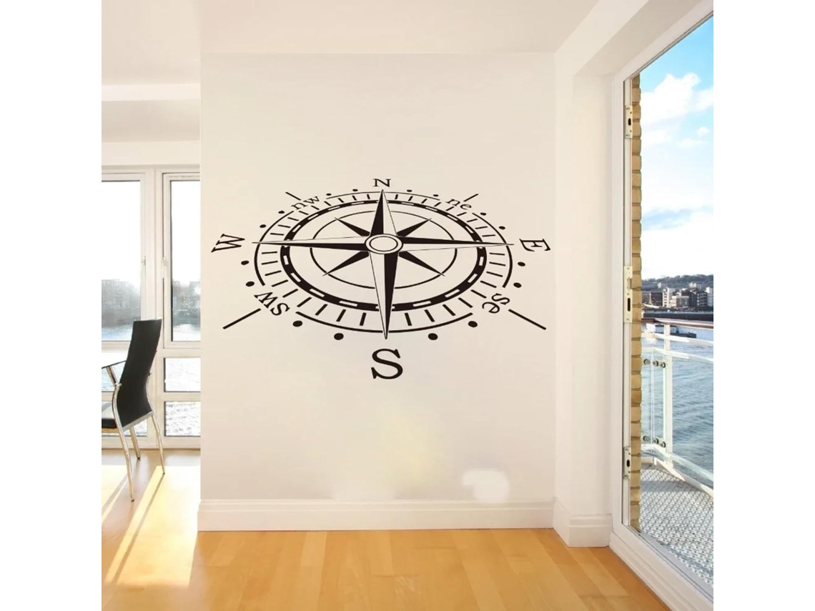Adesivos de parede com bússola para escritórios, escolas, salas de professores, quartos infantis, salas de jogos e outros elementos de decoração de interiores.