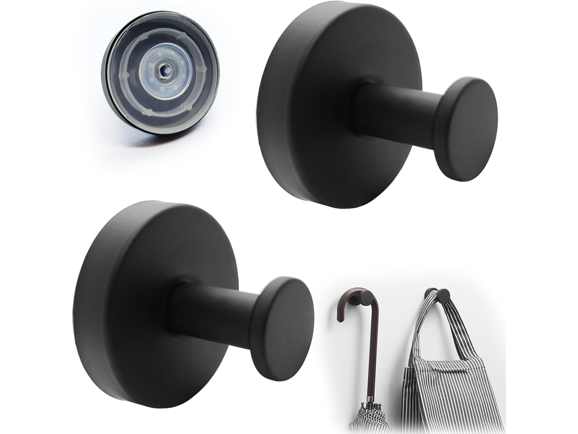 Conjunto De 2 Ganchos Com Ventosa - 3 Kg - Para Uso Interno E Externo