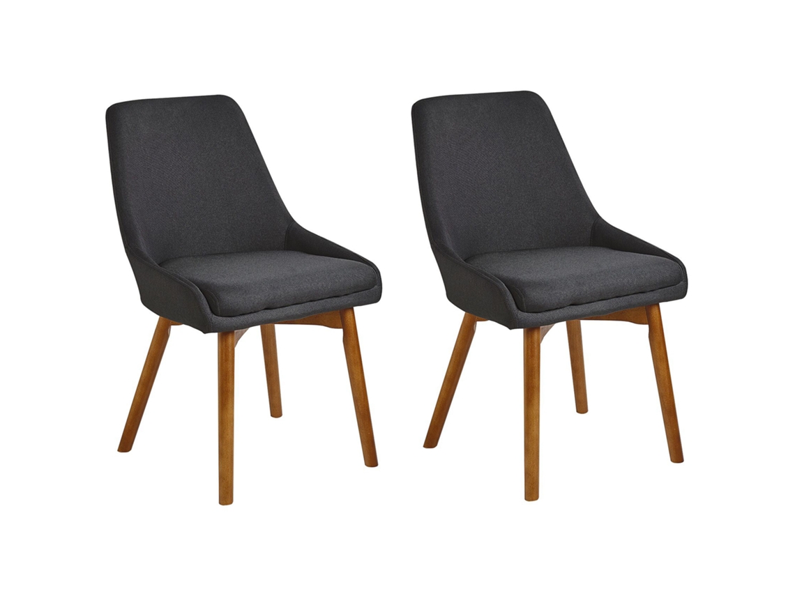 Conjunto de 2 cadeiras de jantar BELIANI Melfort de Poliéster Preto 49x58x82