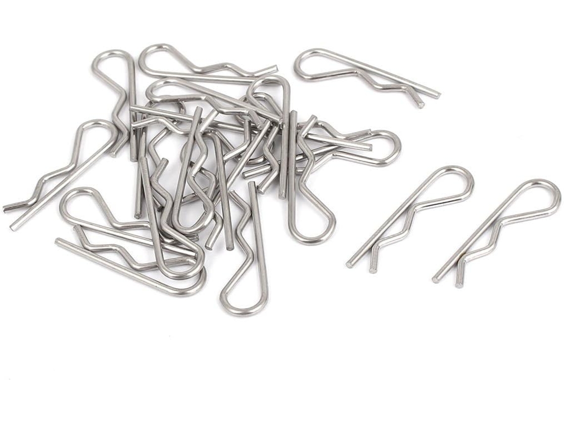 20 Unid. de Grampos de Cabelo com Pino Dividido, Presilhas, Ferragens Prateadas, 1, 2mm X 25mm CHABERLU