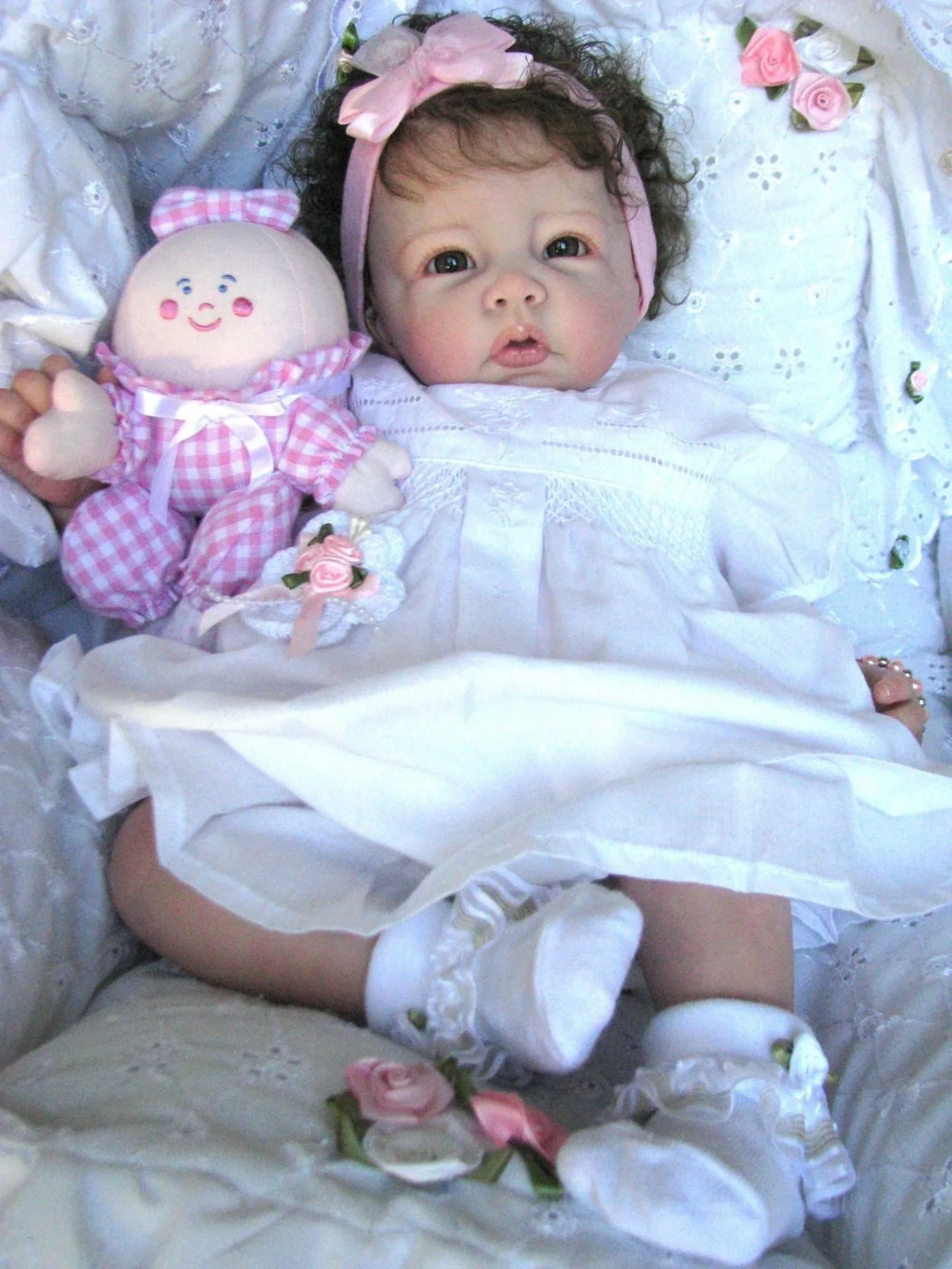 (branca) Boneca Lucas, Menina Bebê, De 50 Cm (20 Polegadas), Pintada Com Pintura 3d Realista.