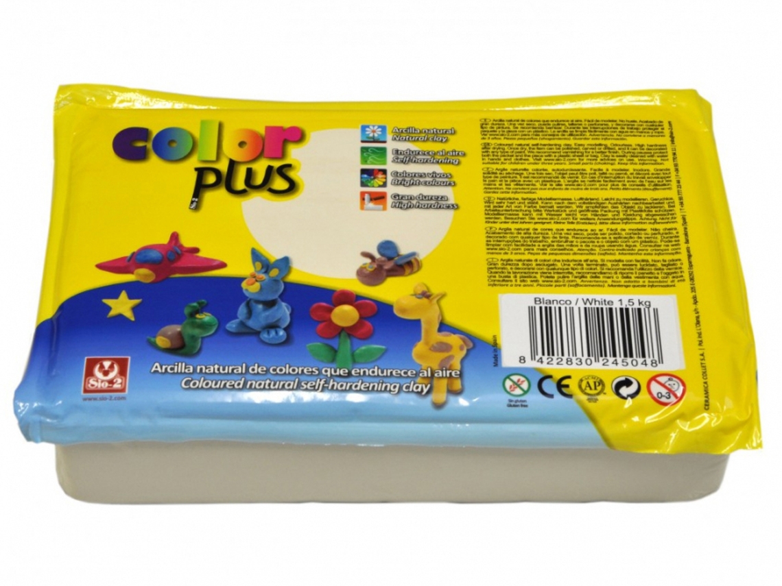 Argila Modelar Colorplus Branco 1,5Kg