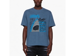 Rockinstone Jaws Movie Dun Nun Heather Vintage Blue Adult T-shirt Size:xxxl