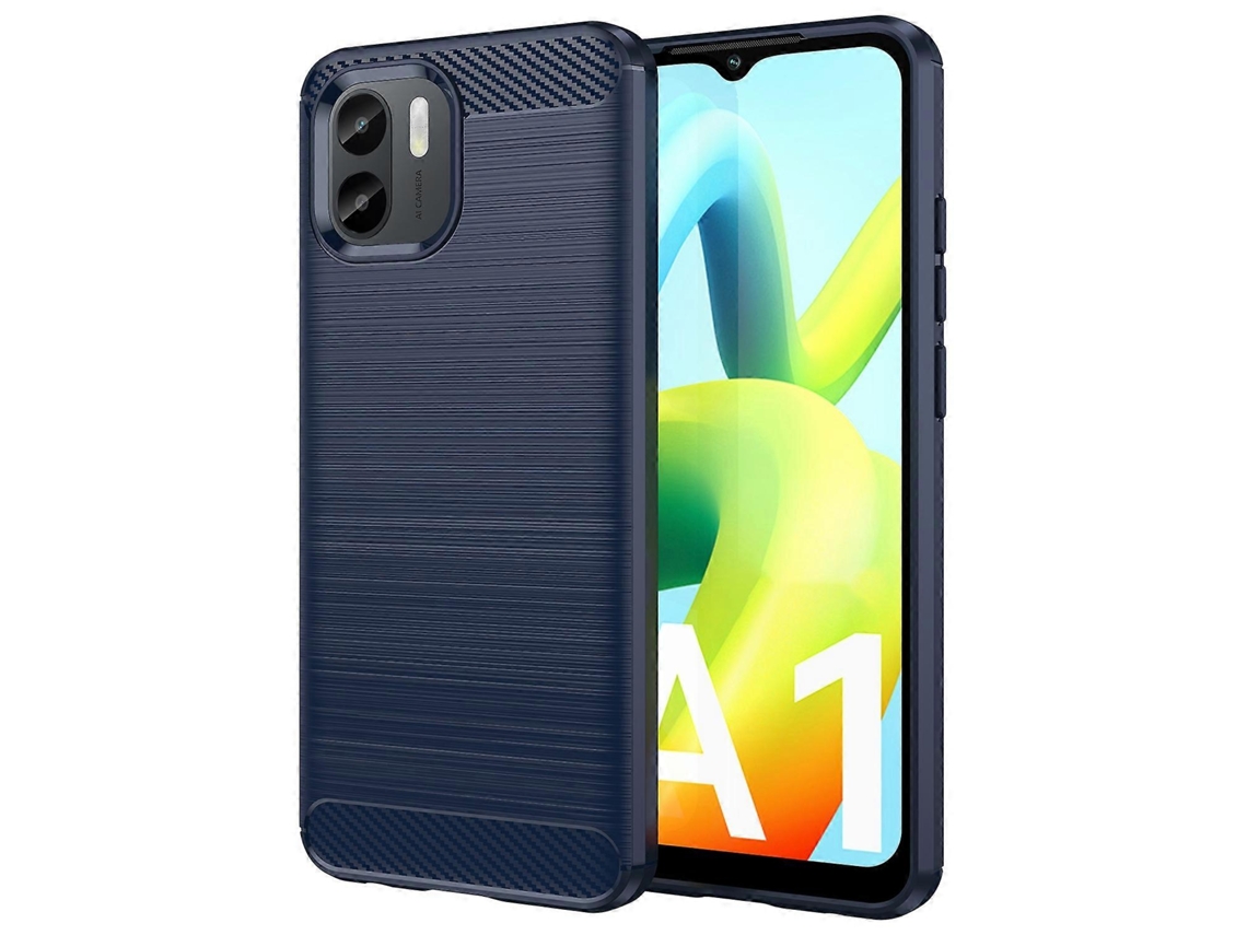 Capa Para Xiaomi Redmi A1 Em Tpu Com Textura Escovada De Fibra De Carbono.