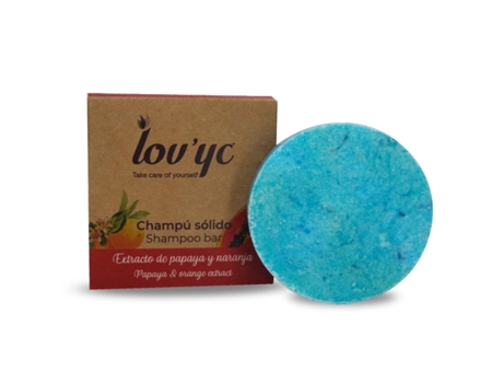 LOVYC Shampoo Sólido Papaia Laranja 50Gr