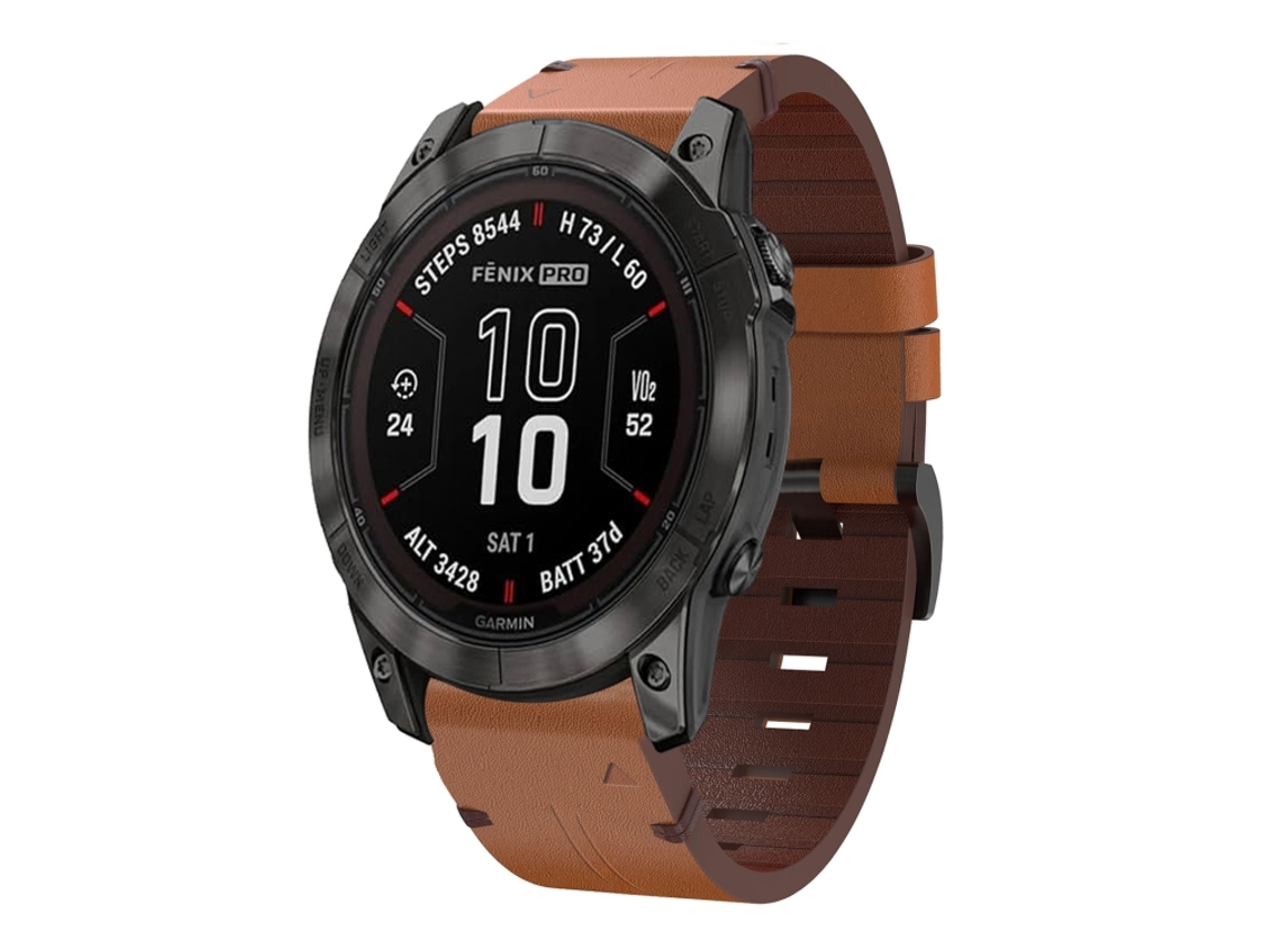 Bracelete para Garmin Fenix 7 Pro Couro com Fivela de Aço Marrom XIAOMOYU (22mm) (47mm)