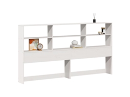 Cabeceira com Arrumação 180 cm Madeira de Pinho Maciça Branco MAISON EXCLUSIVE