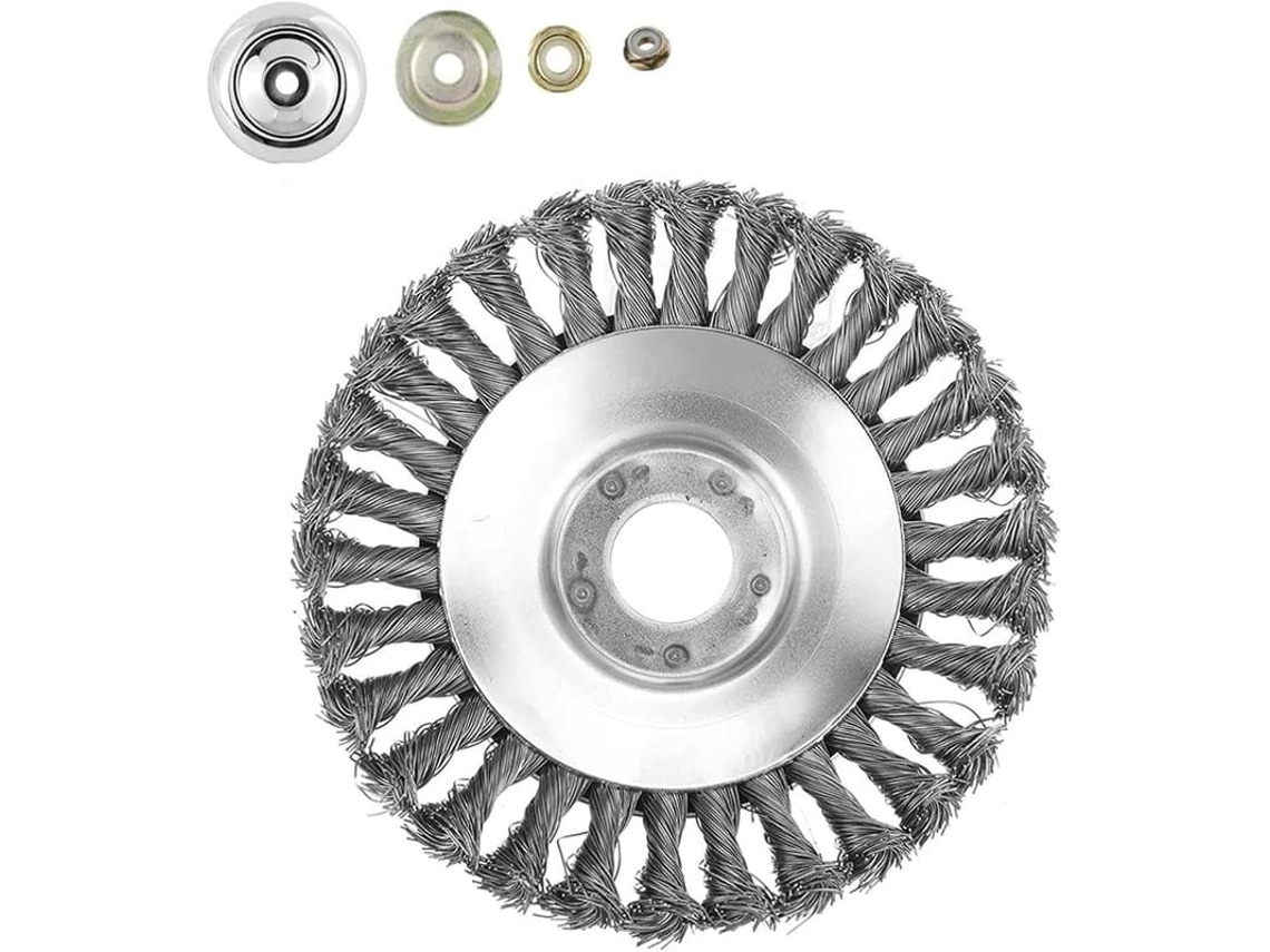 Cepillo De Roda De 8 Polegadas Com Eixo Retor Universal De 25.4mm Para Cortador De Relva E Desbrozadora
