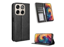 Capa De Celular De Couro Com Textura Retrô E Fivela Magnética
