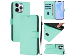 Capa De Couro Sintético Para Iphone 16 Pro Max - Toque Suave - Cor Sólida - Com Cordão