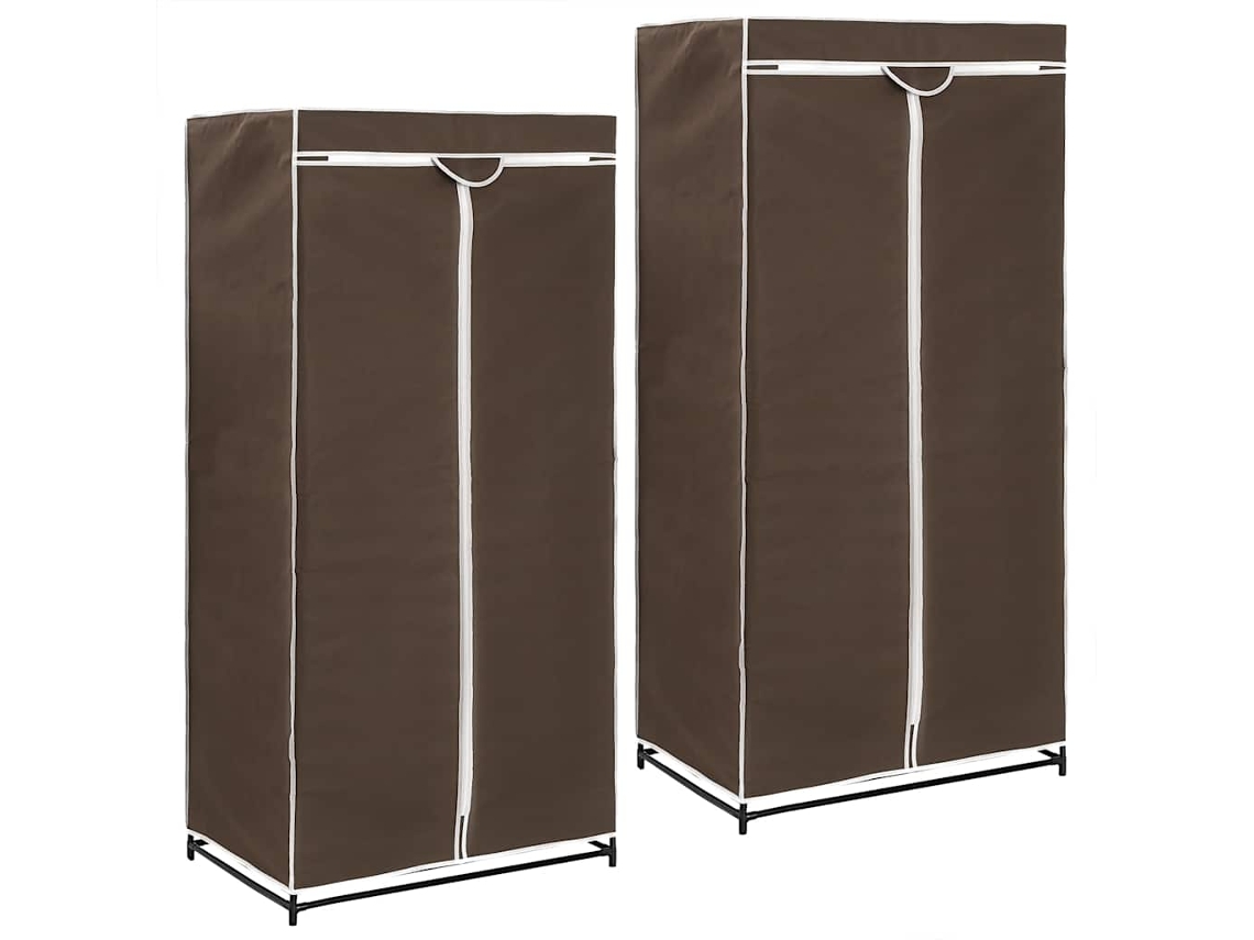 Vidaxl Roupeiros 2 Pcs 75x50x160 Cm Castanho