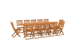 Conjunto 13 de jantar VIDAXL para jardim madeira de acácia maciça