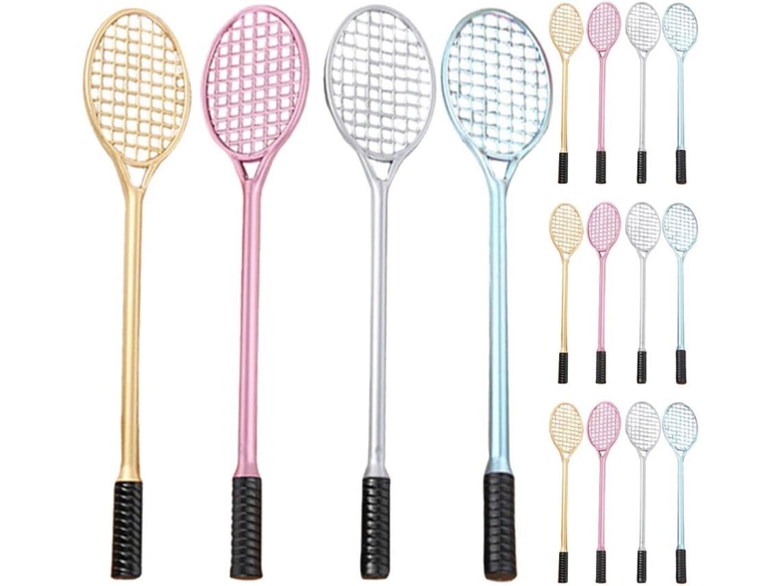 Conjunto De 24 Canetas Em Gel Adorainbow Formato Raquetes Badminton,