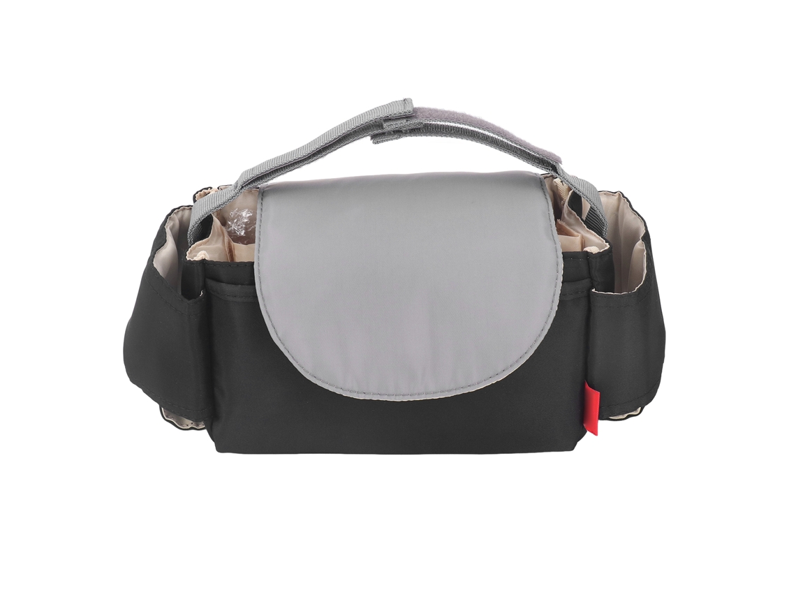 Bolsa Para Cochecito De Bebé Impermeable Nylon Con Múltiplos Bolsillos Anti-desgaste Caddy De Pañales Negro