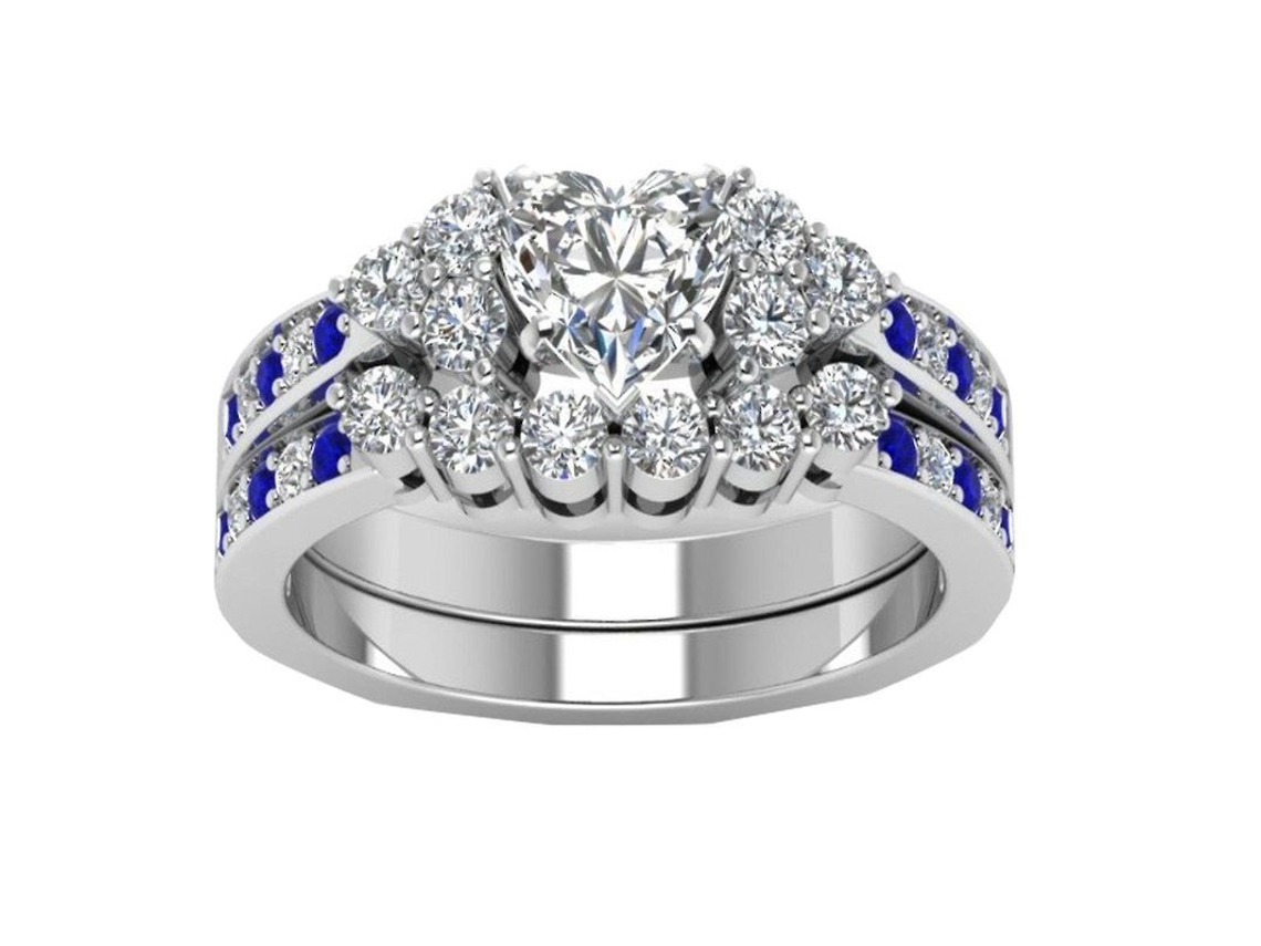Anéis De Diamante Completo De Jóias Luxuosas Brilhantes Para Casamento Noivado E Promessas