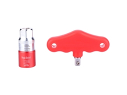 Conjunto de chaves de torque universais com catraca, 9-21 mm (3/8-13/16 polegadas), vermelhas.