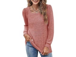 2026 camisetas Túnica Casual para Mulher Ilwhe com Gola Quadrada e Mangas Voluminosas de Algodão Leve