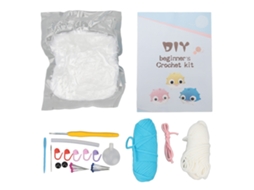 kit de Crochê para Iniciantes com Vídeos e Fio Azul S/MARCA