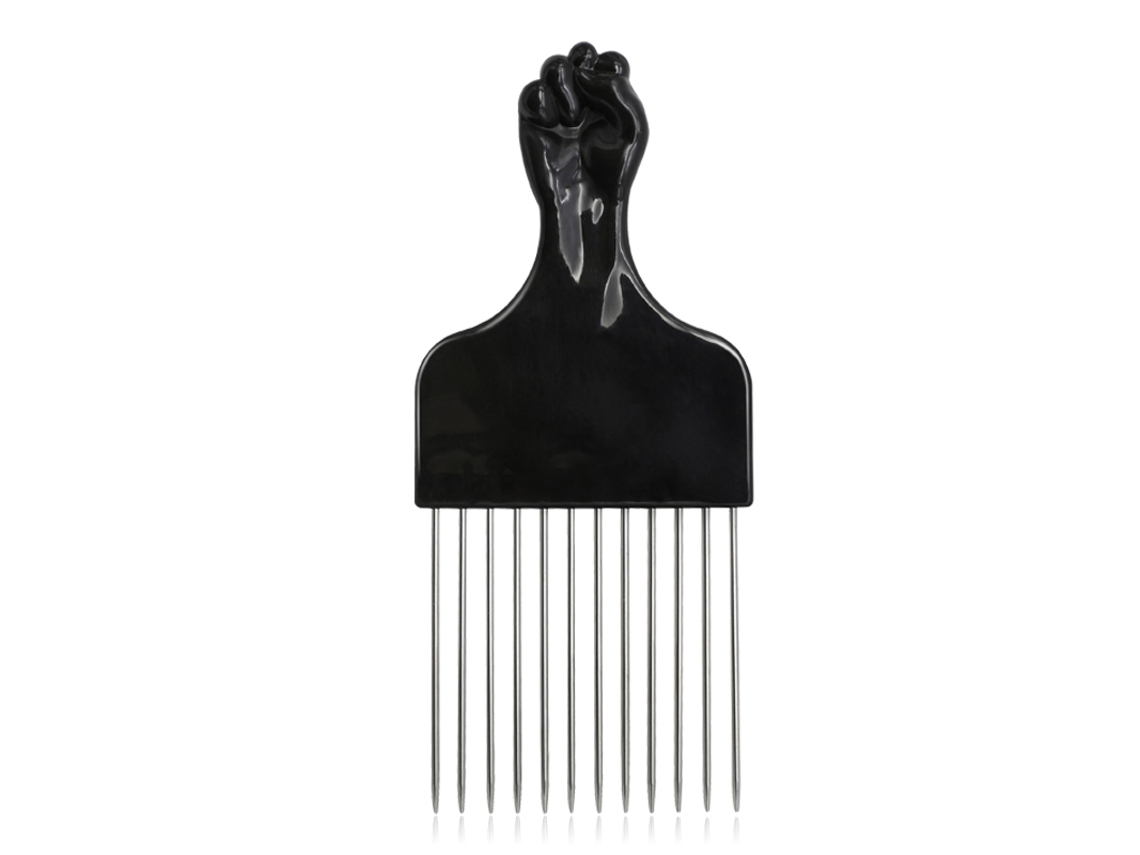 Pacote com 1 Pente Garfo Africano de Aço Inoxidável com Dentes Largos e Agulhas de Metal MDUG (estilo 5)