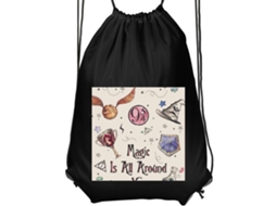 Mochila de Ginástica Infantil- Confortável e Prática, Preta, Estilo Harry Potter BRILVIBERA
