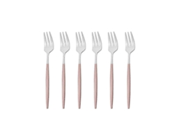 Conjunto De 6 Peças Grelha De Garfo Para Assar Aço Inoxidável Rosa Prata