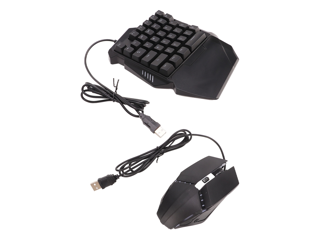 Conjunto De Teclado E Mouse Com Fio De Uma Mão