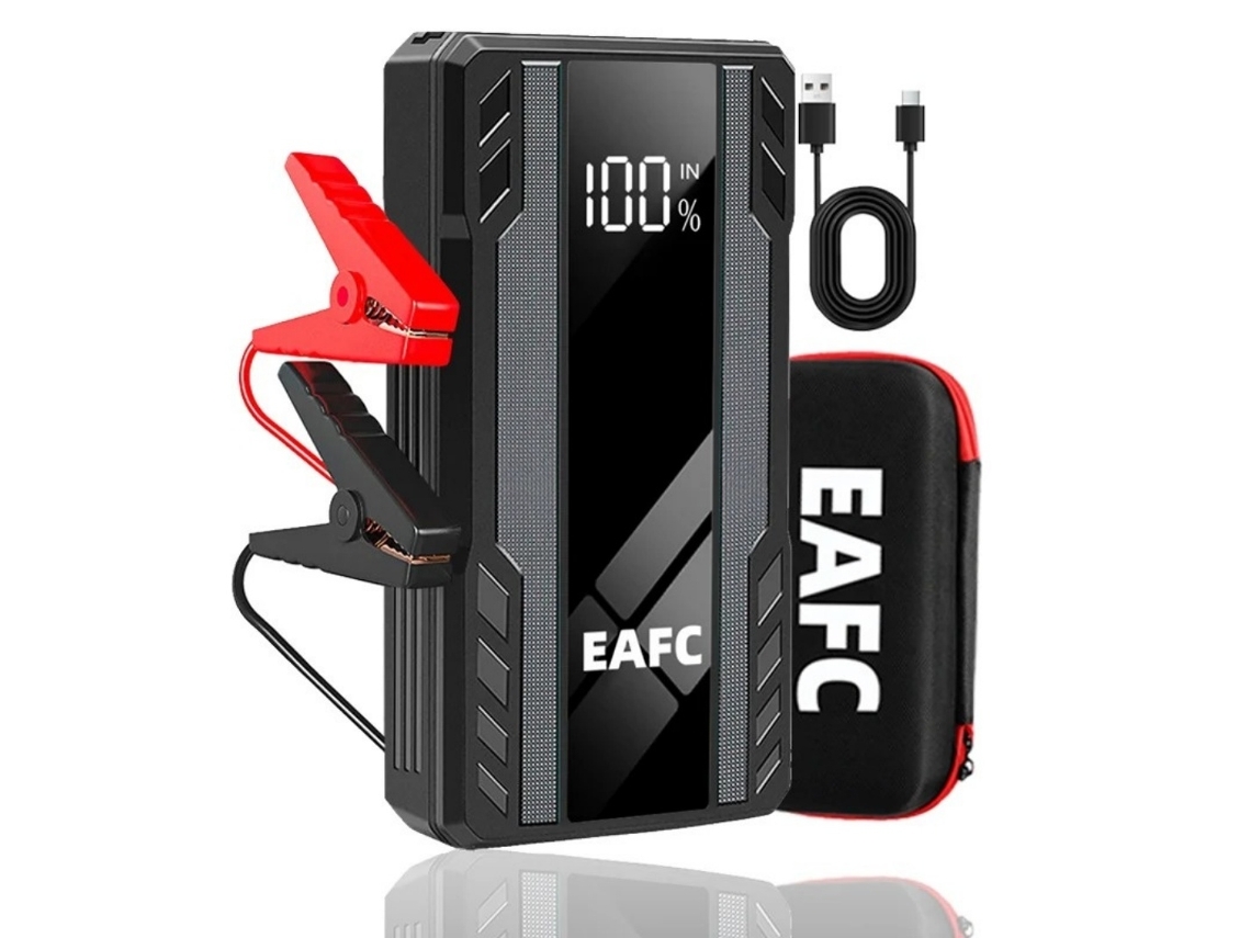 1000A Auxiliar De Partida Portátil Com Iluminação De Led Para Carros De 12V E Gasolina De 3.0L