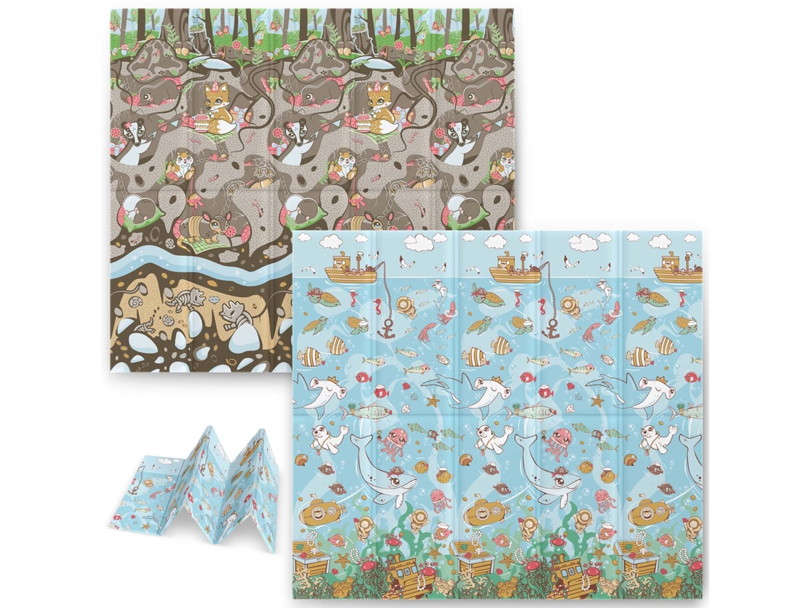 Colchonete Dobrável de Espuma Educativa Nukido NK-340 - Tamanho 200x180x1 cm
