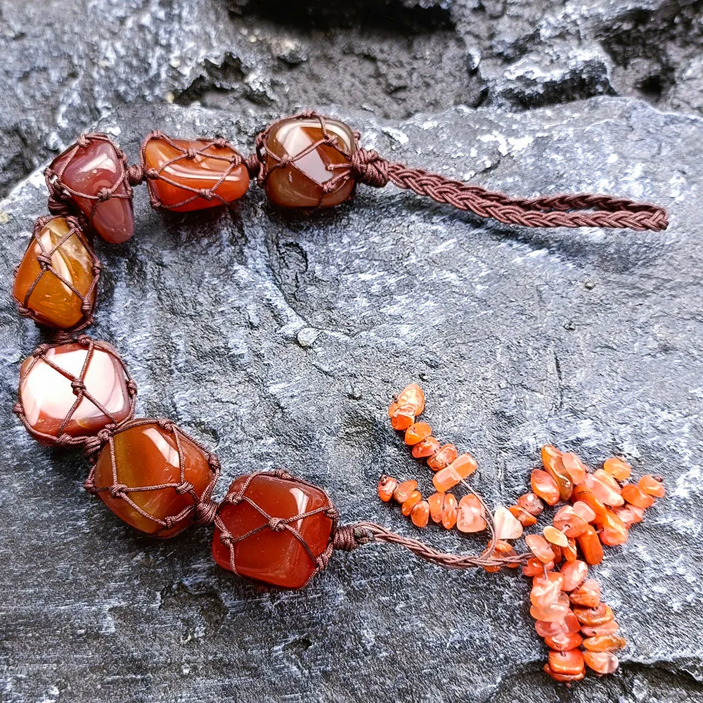 (ônix) Pingente De Cristal De Cura Dos Sete Chakras Com Borla Para Carro