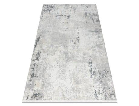 Tapete Moderno Duke 51378 Creme / Cinzento Concreto Pedra Estruturado Muito Macio Franjas