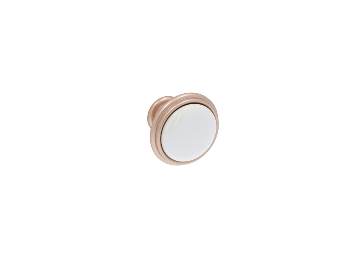 Puxador para Móveis HARDWAREXCHANGE em Zamac e Porcelana com 35mm de Diâmetro (Ouro Fosco Rosa)