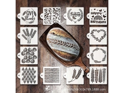 Conjunto De 12 Estênceis Para Pão, Artesanato, Confeitaria, Decoração De Bolos E Tortas, Para Uso Doméstico, Confeitaria E Organização Da Cozinha