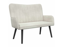Sofá para 2 Pessoas Creme 115 X 61 X 87 Cm Veludo MAISON EXCLUSIVE (v)