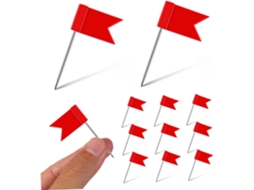 Hemobllo Alfinetes Em Formato Bandeira, Plástico E Ferro Feitos, Na Cor Vermelha, Embalagem Com 50 Unidades, Ideais