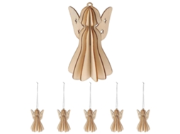 Enfeites De Natal Pré Perfurados Inacabados Para Pendurar, Artesanato Em Madeira 3d, Enfeite De Árvore De Natal Olysi Shop