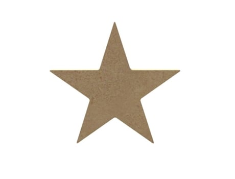 Estrela de Hollywood em madeira MDF para decorar - 10 cm Gomille