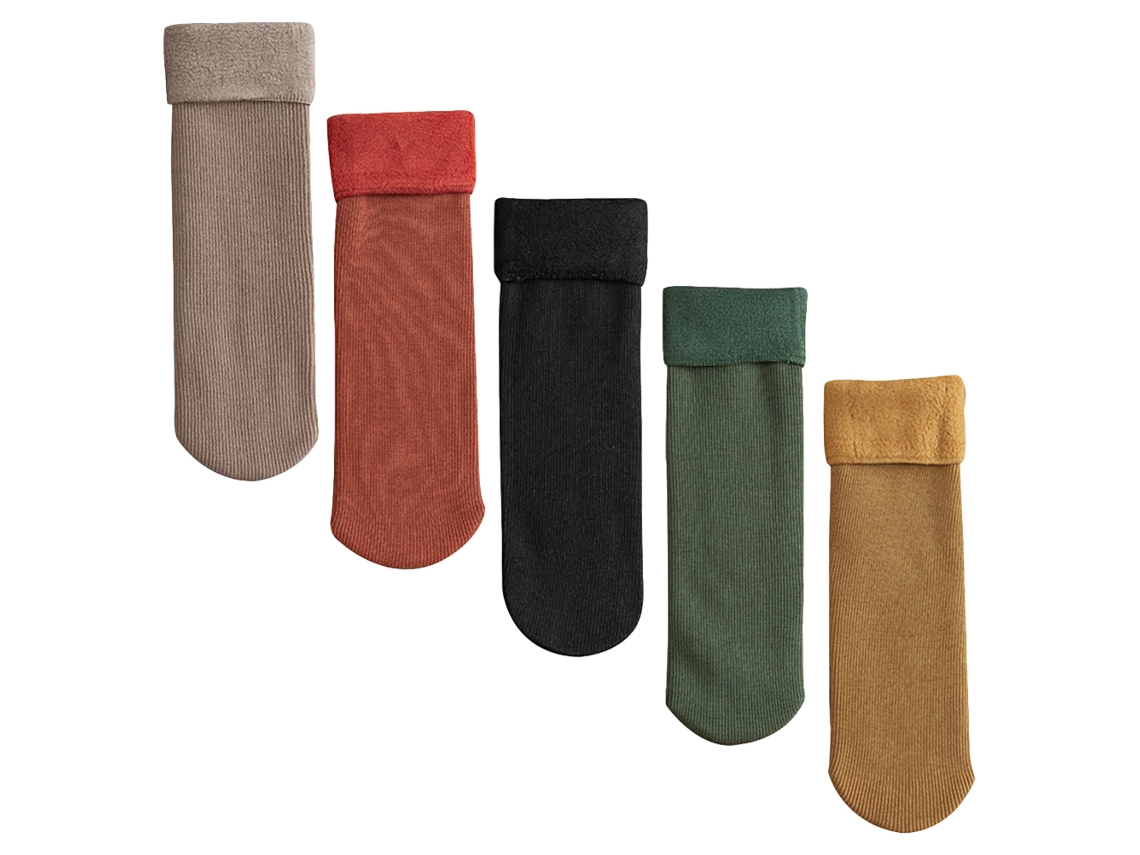 Meias Peludas de Inverno com Camurça Grossa para Homens e Mulheres S/MARCA