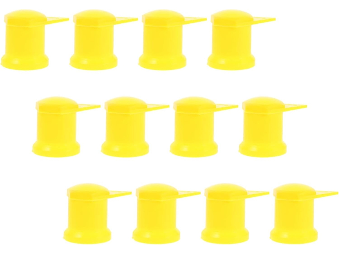 Conjunto de 24 camadas para cubos de porcelana, em plástico amarelo, 33 mm, com design de fixação segura.