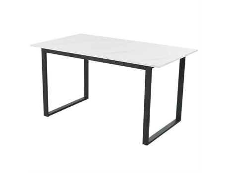 Mesa De Jantar Extensível Dreammespace 140 180x80x75cm Mdf Branco Pernas Em Metal Design Contemporâneo