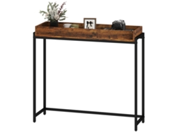 Mesa Flurtisch,Consola Estreita,Metal,Marrom Rústico BTFORUS
