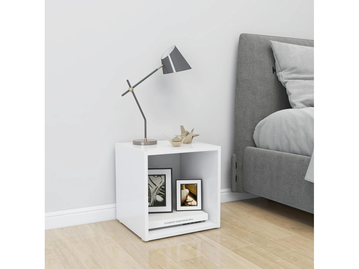 Vidaxl Móvel De Tv 37x35x37 Cm Contraplacado Branco