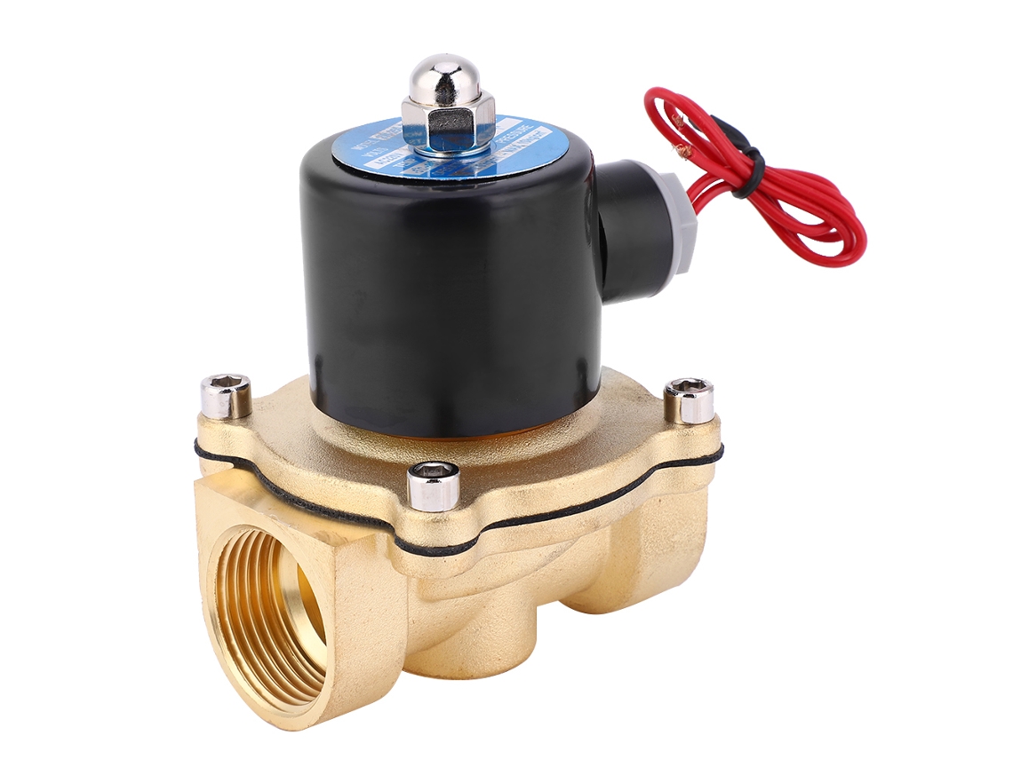 Válvula solenoide de latão normalmente fechada 2w250-25 1 pol. BSPP para ar, água e óleo AC220/DC24/12V