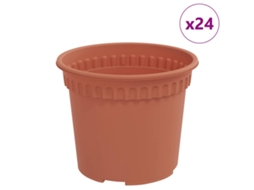 Conjunto 24 Vaso De Flores Vidaxl Vermelho Plástico (ø 12,5 X 10 Cm)