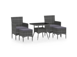 Garden Dining Set, Garden Dining Sets Vidaxl Cinzeto Rattan / Vime (80 X 80 X 75 Cm)