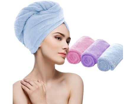 Toalha De Cabelo De Microfibra, Turbante Mágico Com Botão, Touca De Banho, Toalha De Secagem Rápida Compatível Com Mulheres