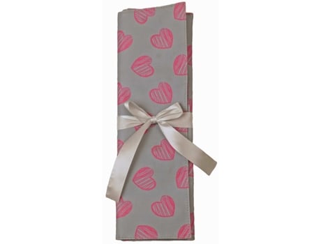 Bolsa de Agulha de Crochê KLEIBER Corações Cinza/Rosa
